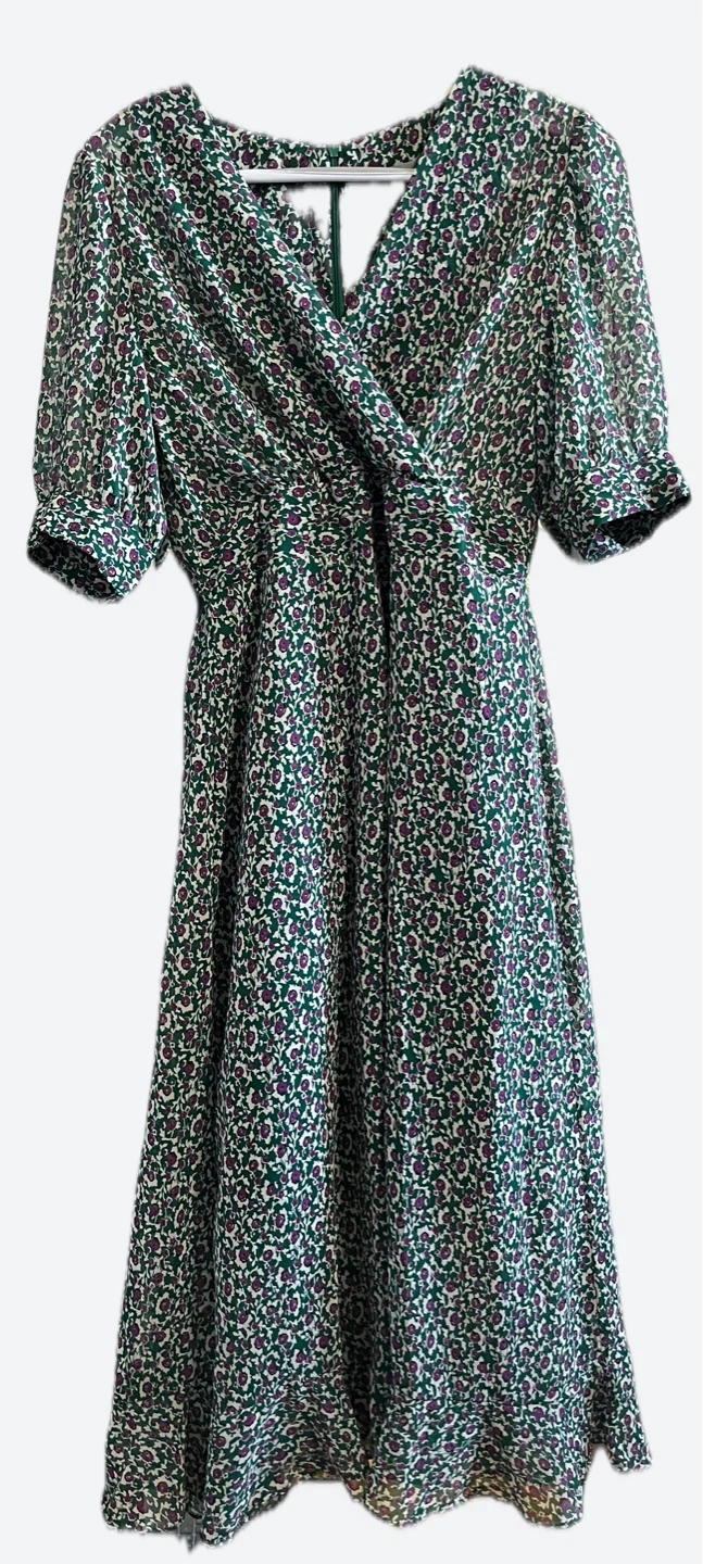 Green&Purple floral print long dress - photo 2