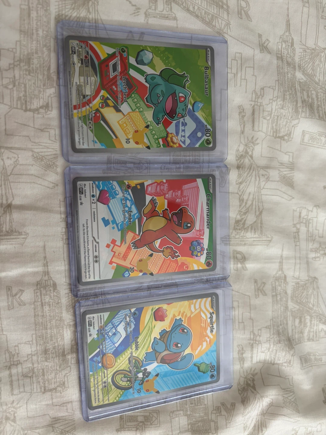Pokemon Cards - Bulbasaur, Charmander, Squirtle