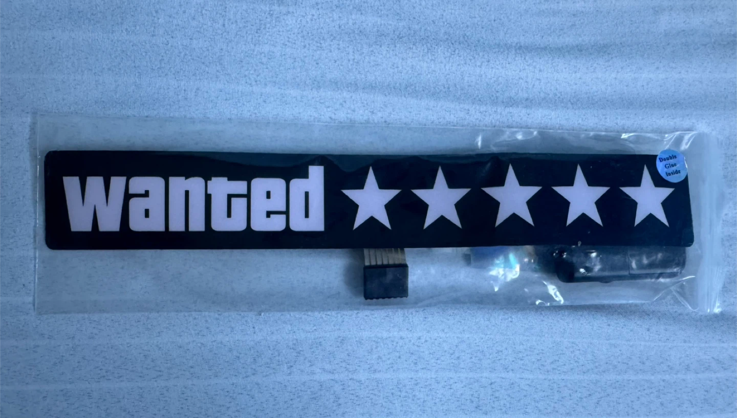 WANTED 5 STAR - EL Glow Car Window Sticker w/ Controller | GTA - photo 2