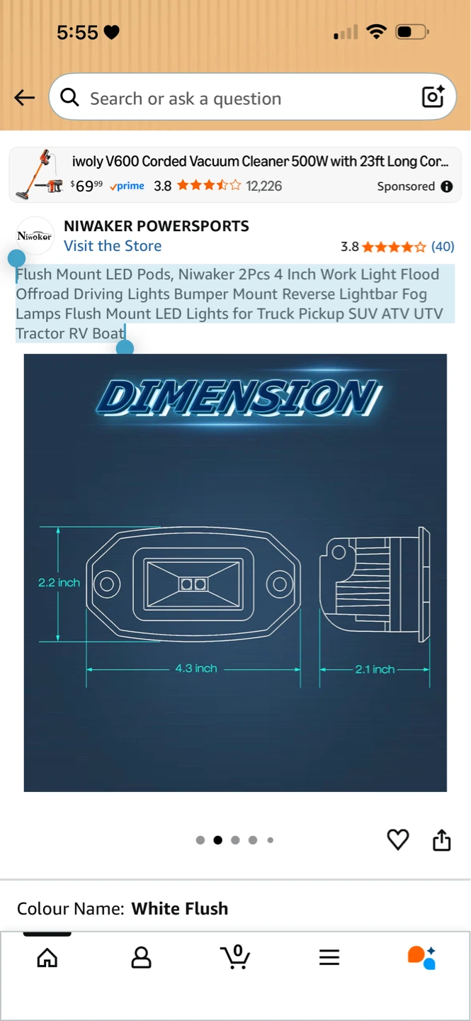 NiwaKer PowerSports 2-Pack Flush Mount LED Pods - photo 5