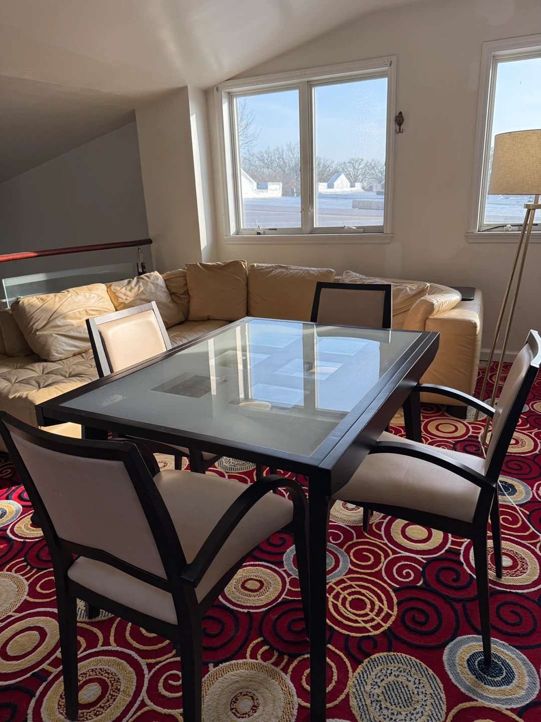 Glass Top Dining Table with Decorative Inserts - photo 3