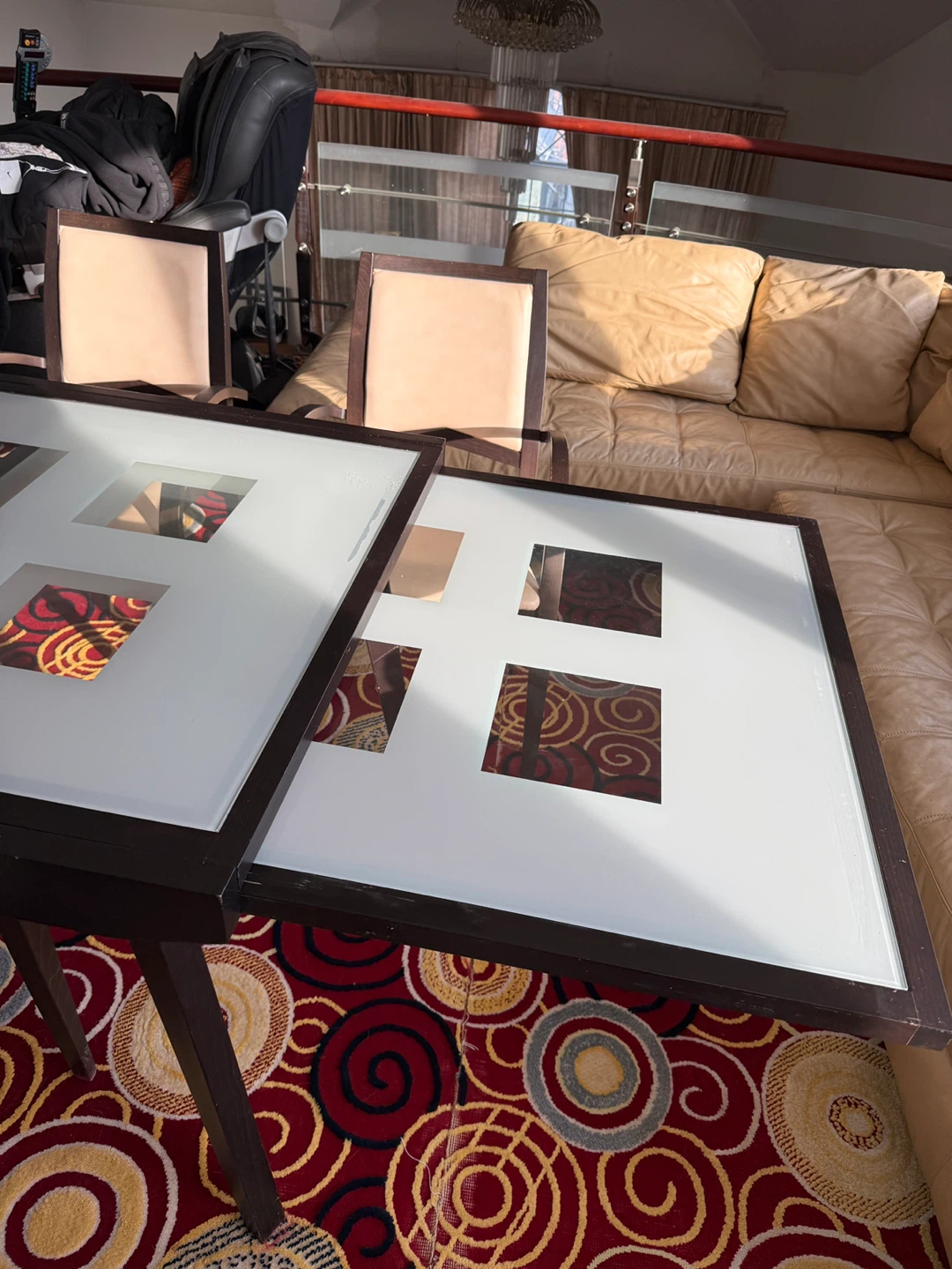 Glass Top Dining Table with Decorative Inserts - photo 5
