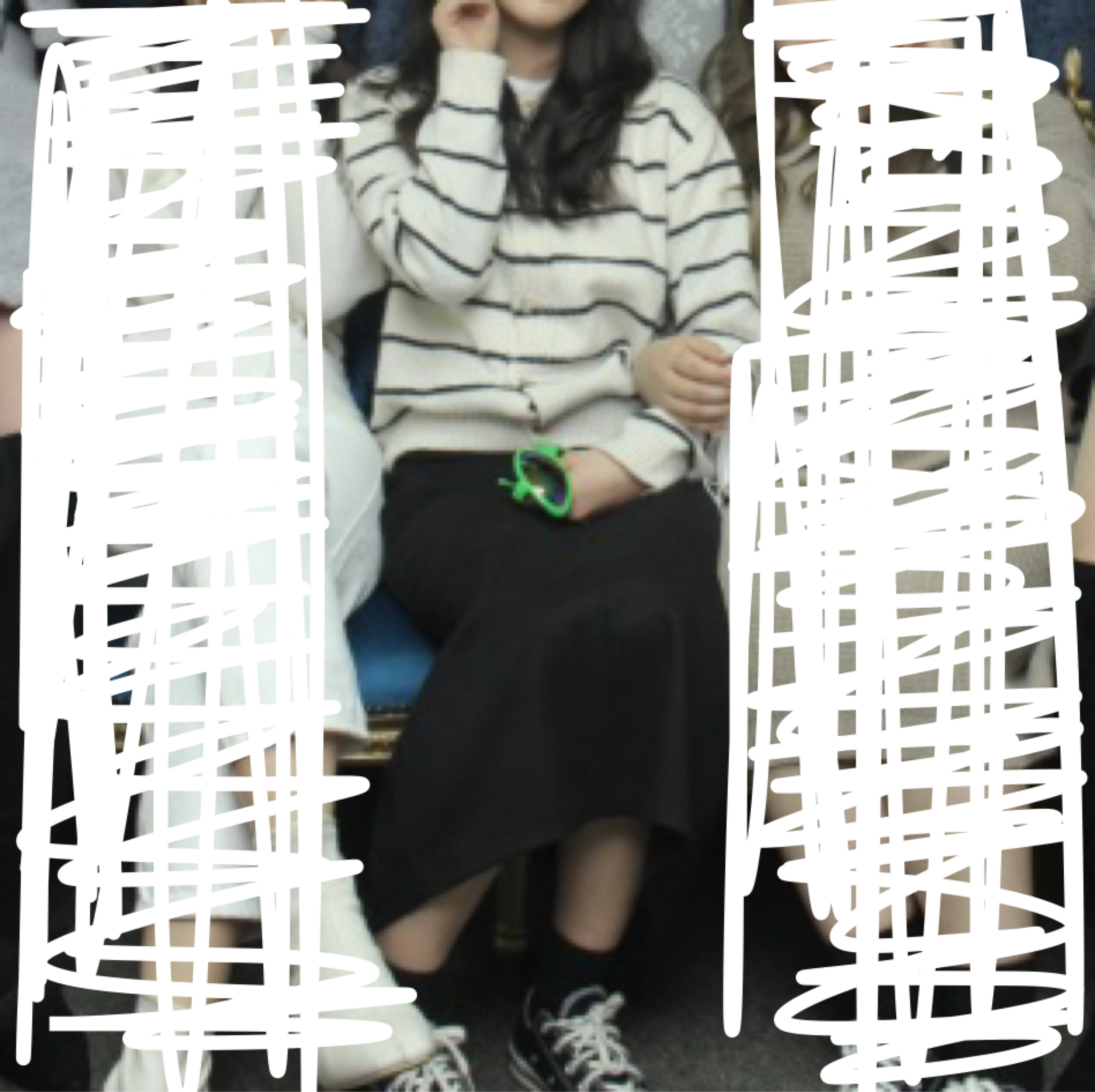 Cream & Black Striped Cardigan knit - photo 2