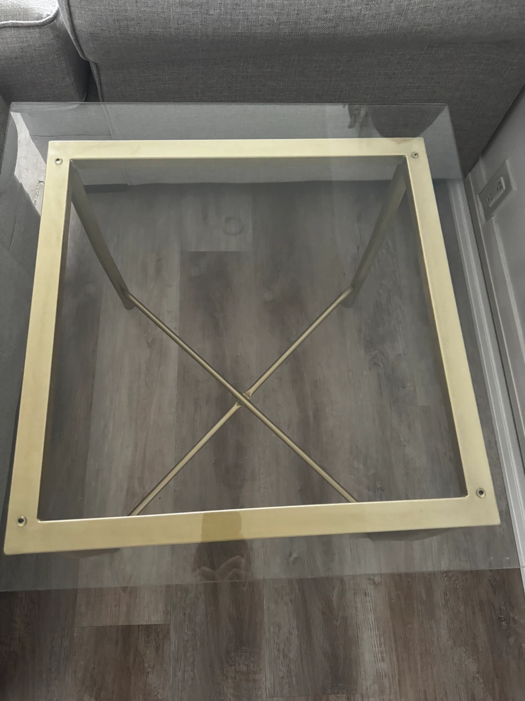3 pic/Glass top side table with gold frame. Moving  sale - photo 3