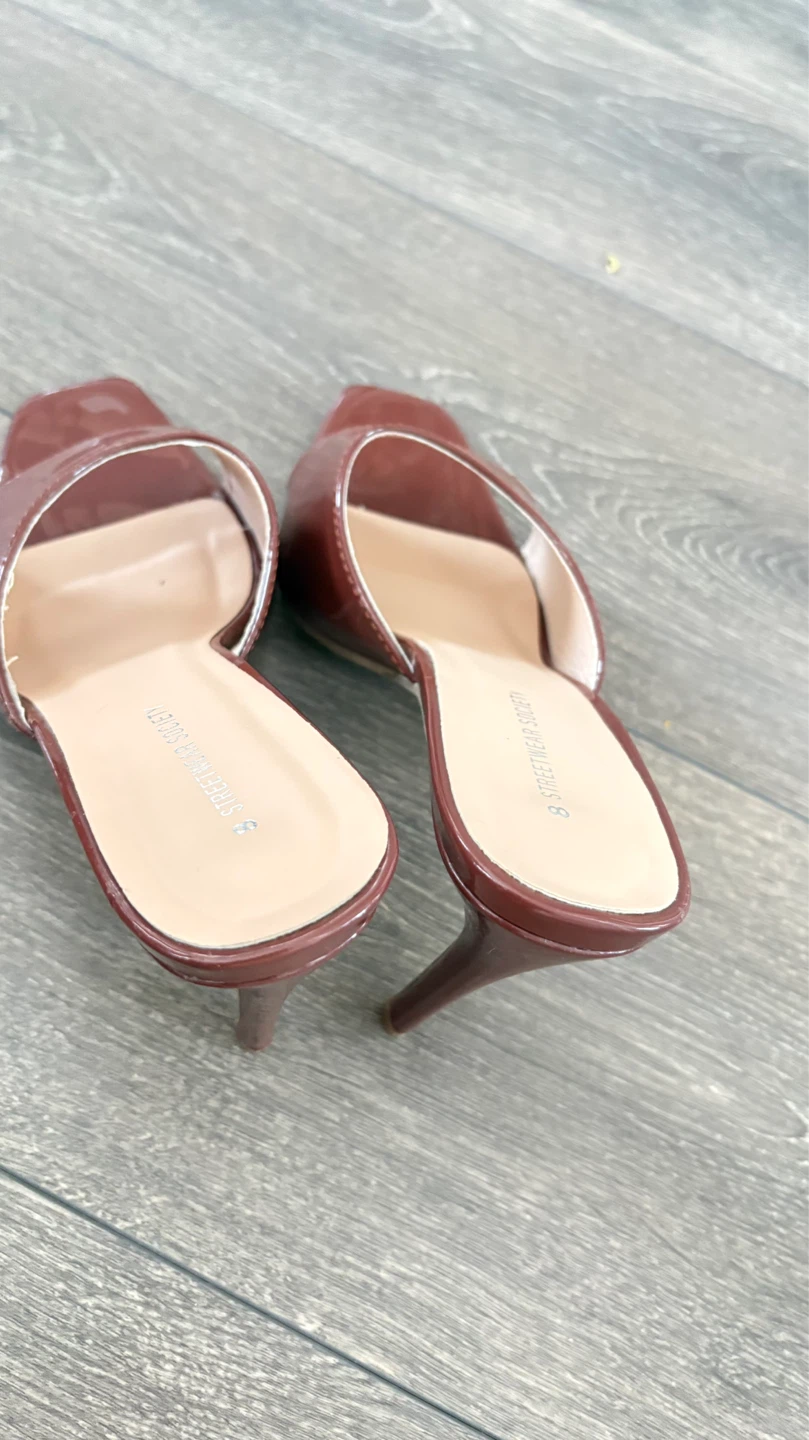 8 Street Wear Society Mules Heels - Burgundy Patent - photo 3