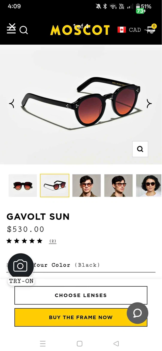 Moscot Gavolt Sun Sunglasses - Black