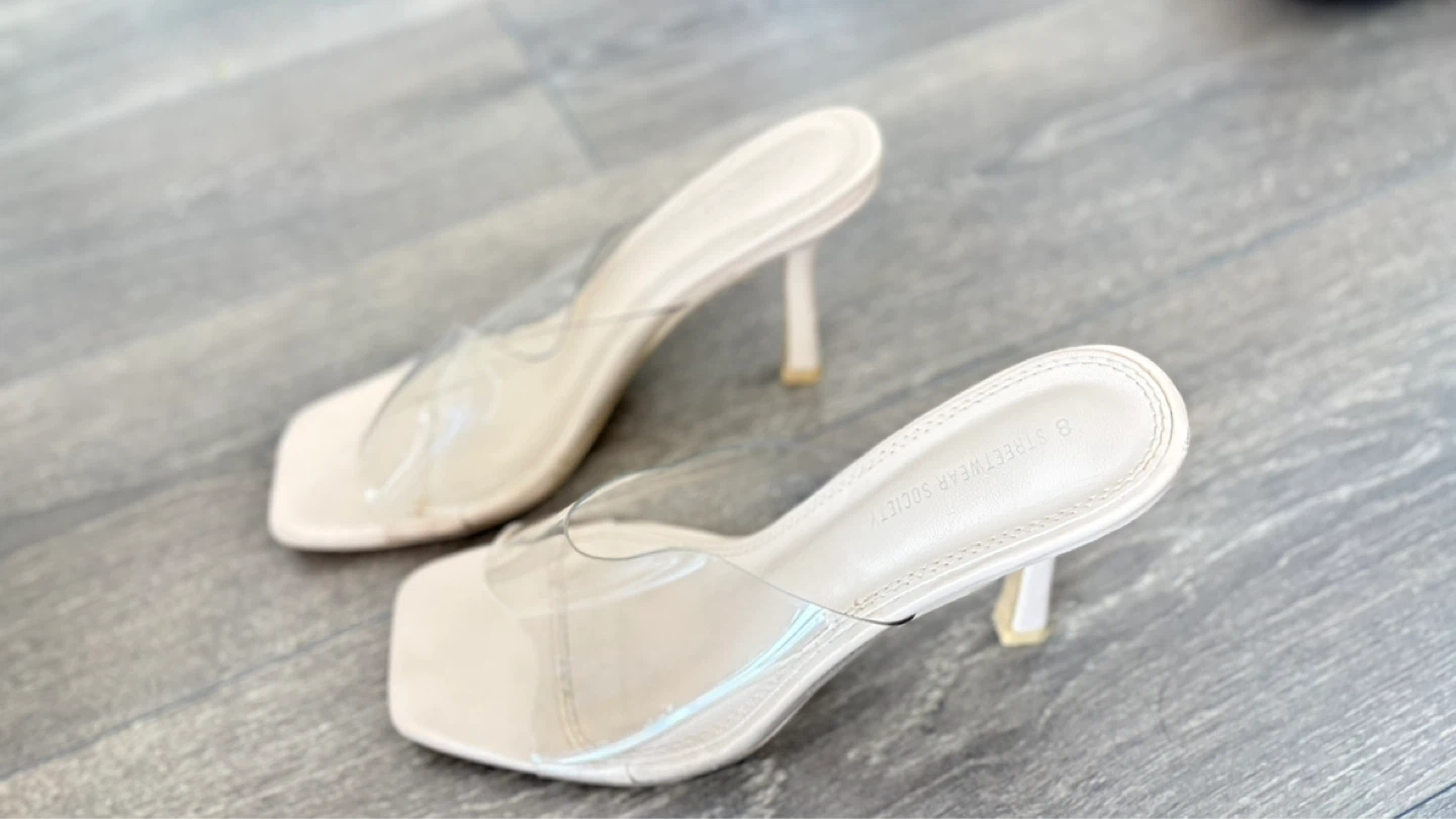 Streetwear Society Clear Strap Heeled Mules