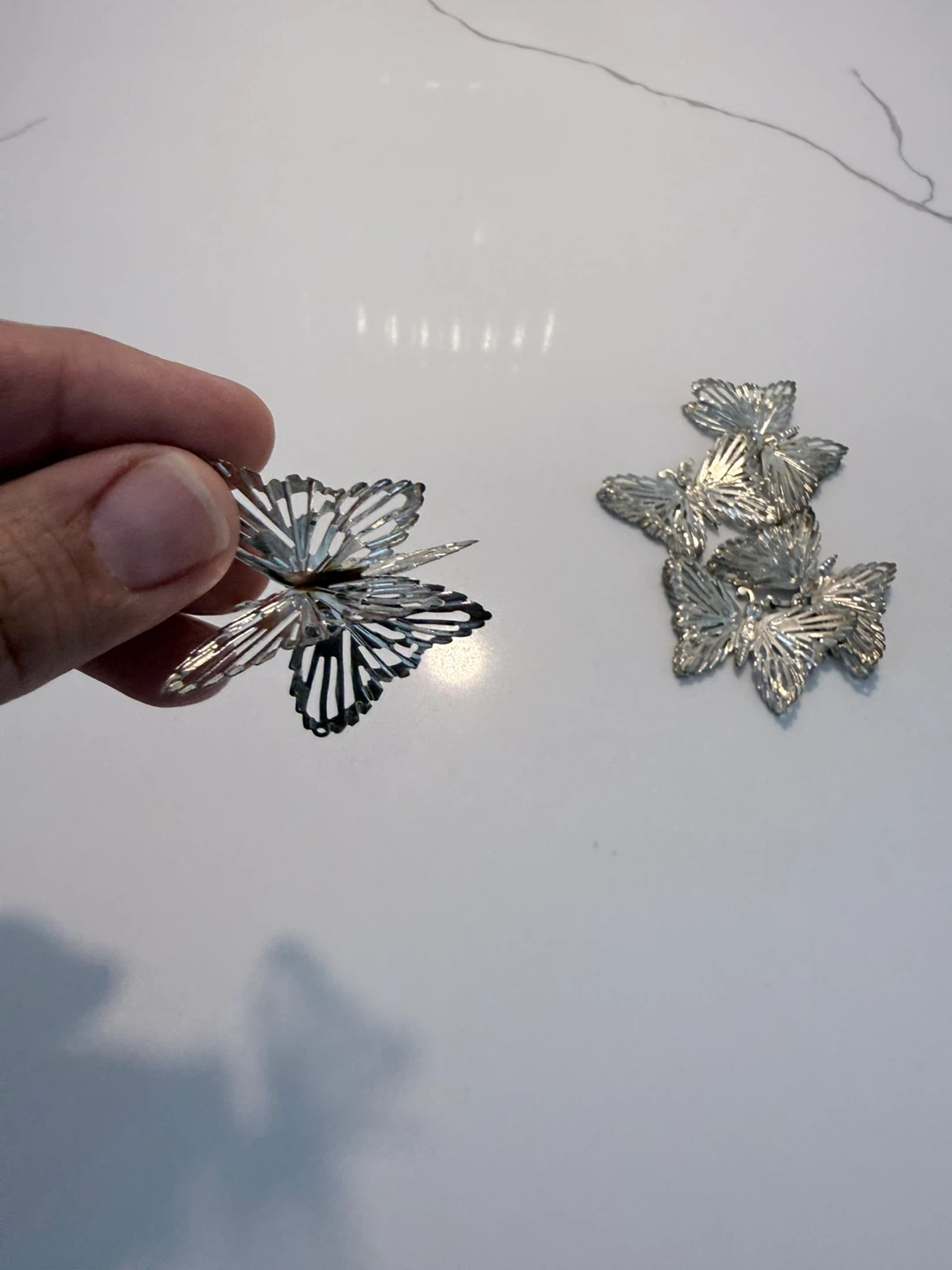 Silver Butterfly Decorations (Set of 5) - photo 4