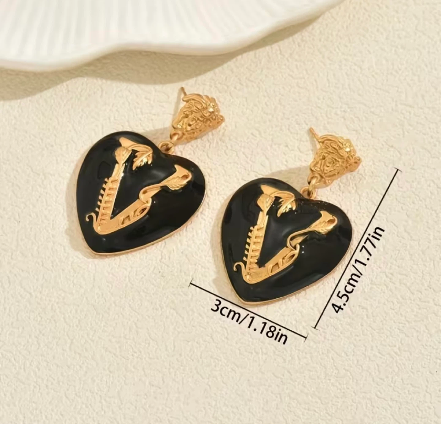 Gold plated heart shape Luxury Earrings - photo 4