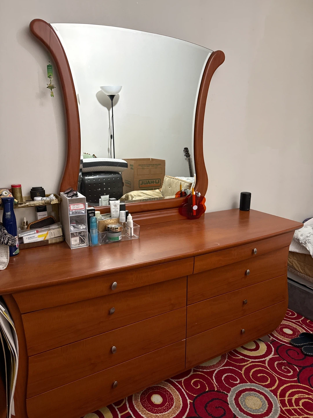 Wooden Dresser with Mirror
