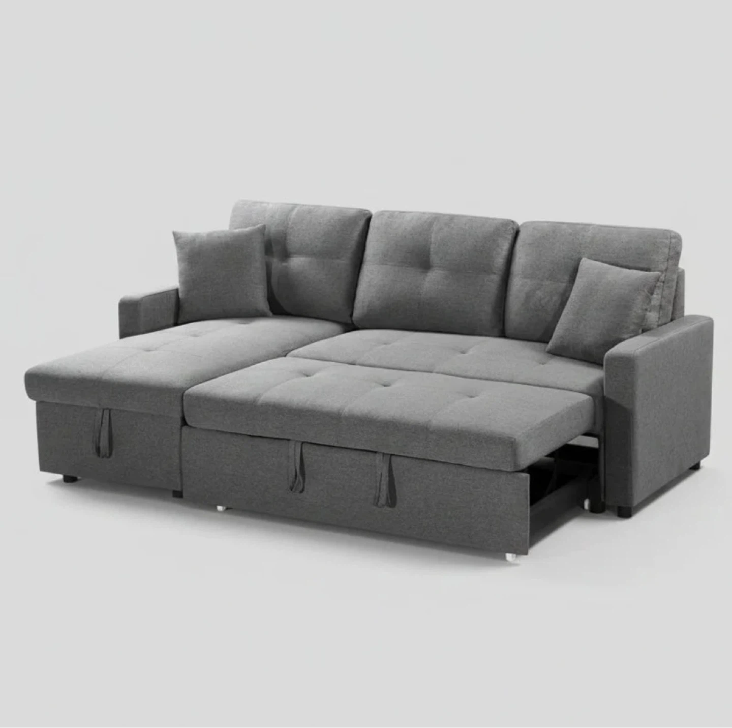 Grey Sleeper Sectional Sofa with Storage Chaise (We deliver) - photo 3
