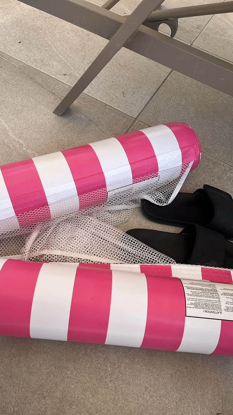 Pink and White Striped Pool Float / Lounger