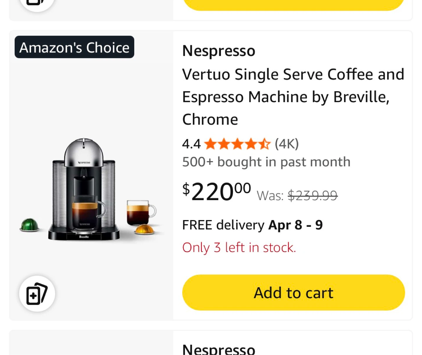 Nespresso Vertuo Coffee Machine - photo 3