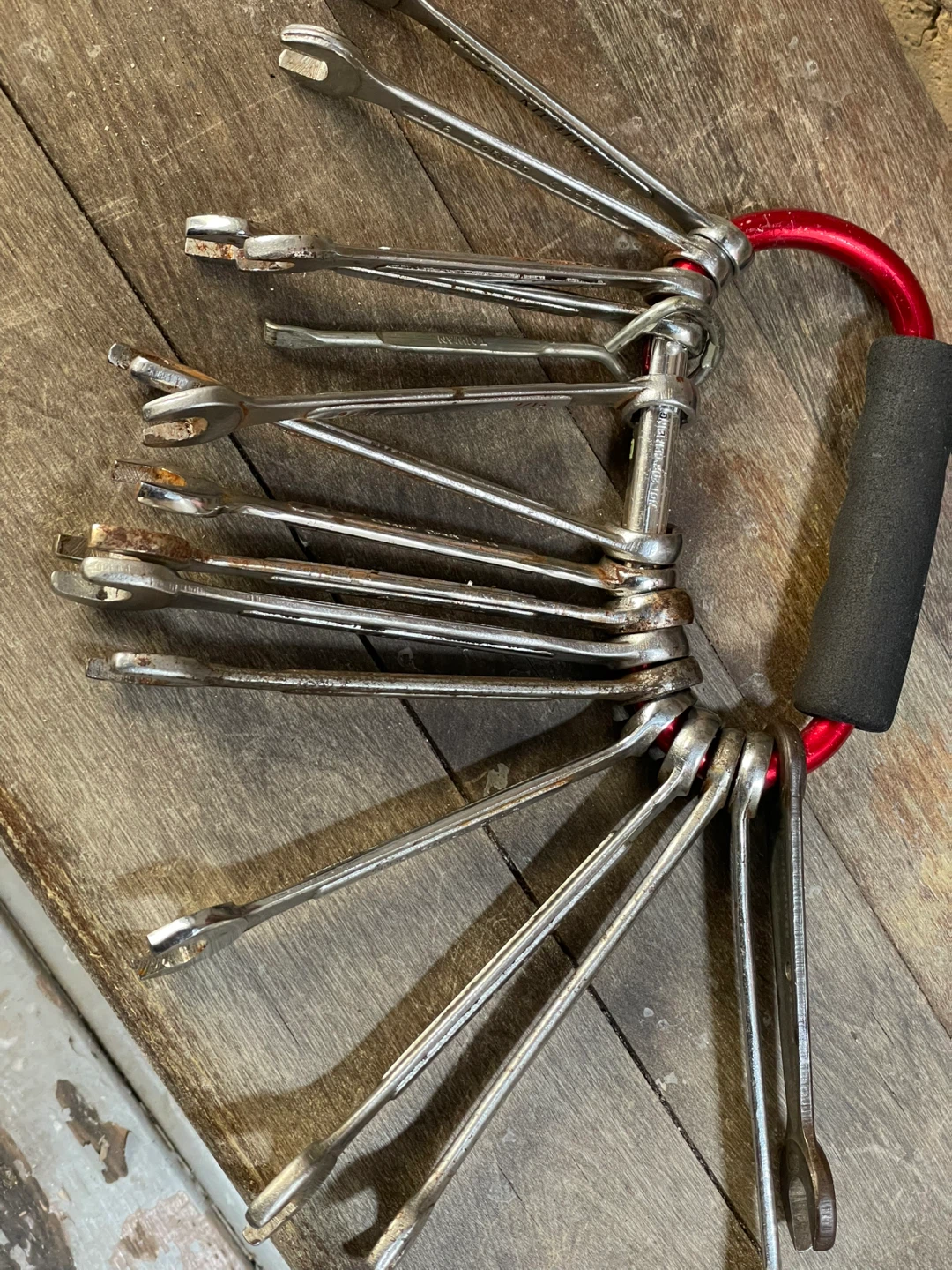 Multi-Tool Wrench Set with Red Handle