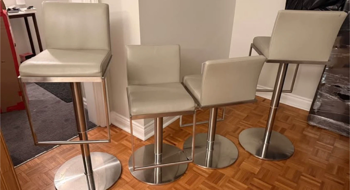 Set of 4 adjustable stools - Light Grey - photo 3