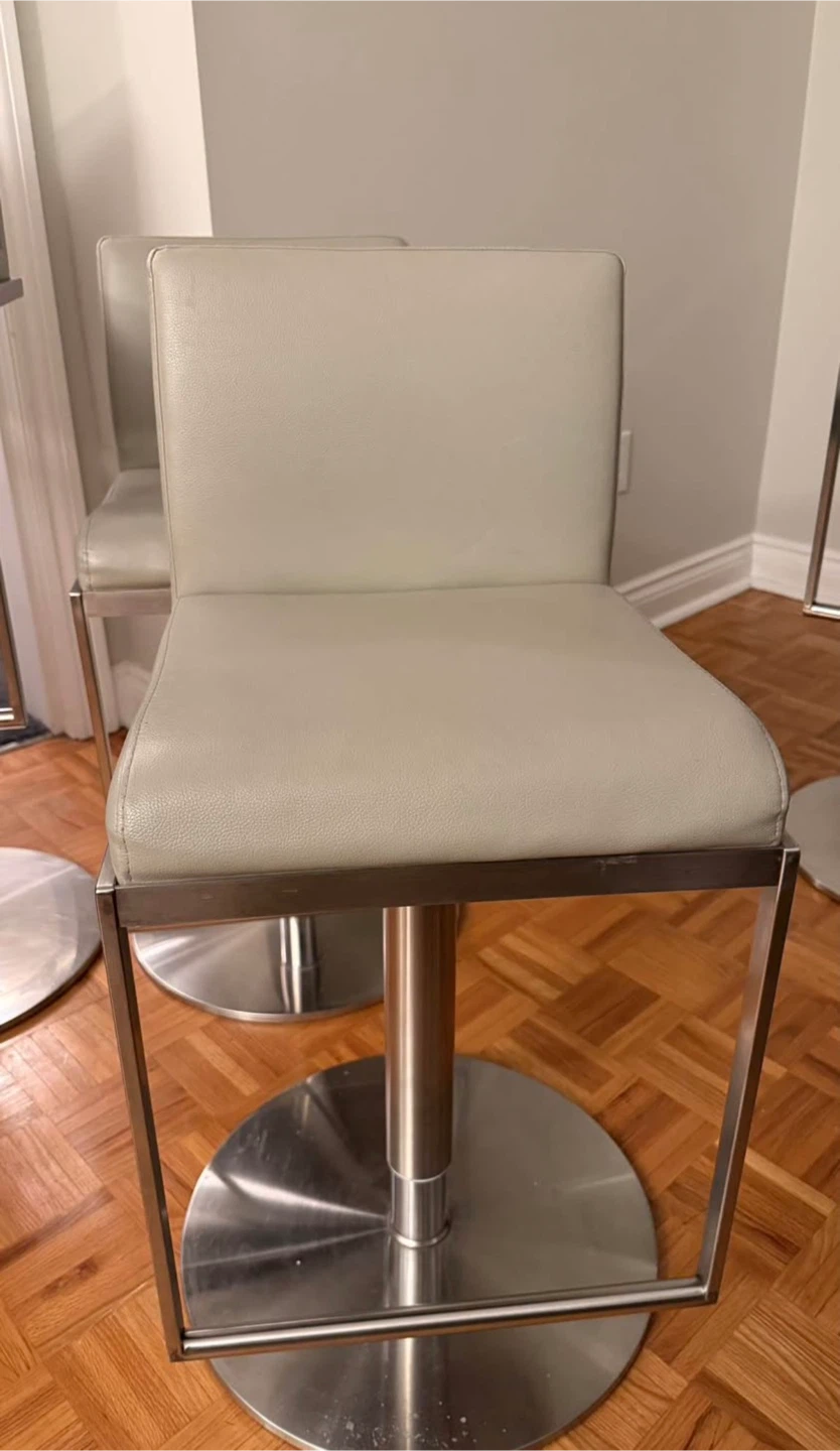 Set of 4 adjustable stools - Light Grey - photo 4