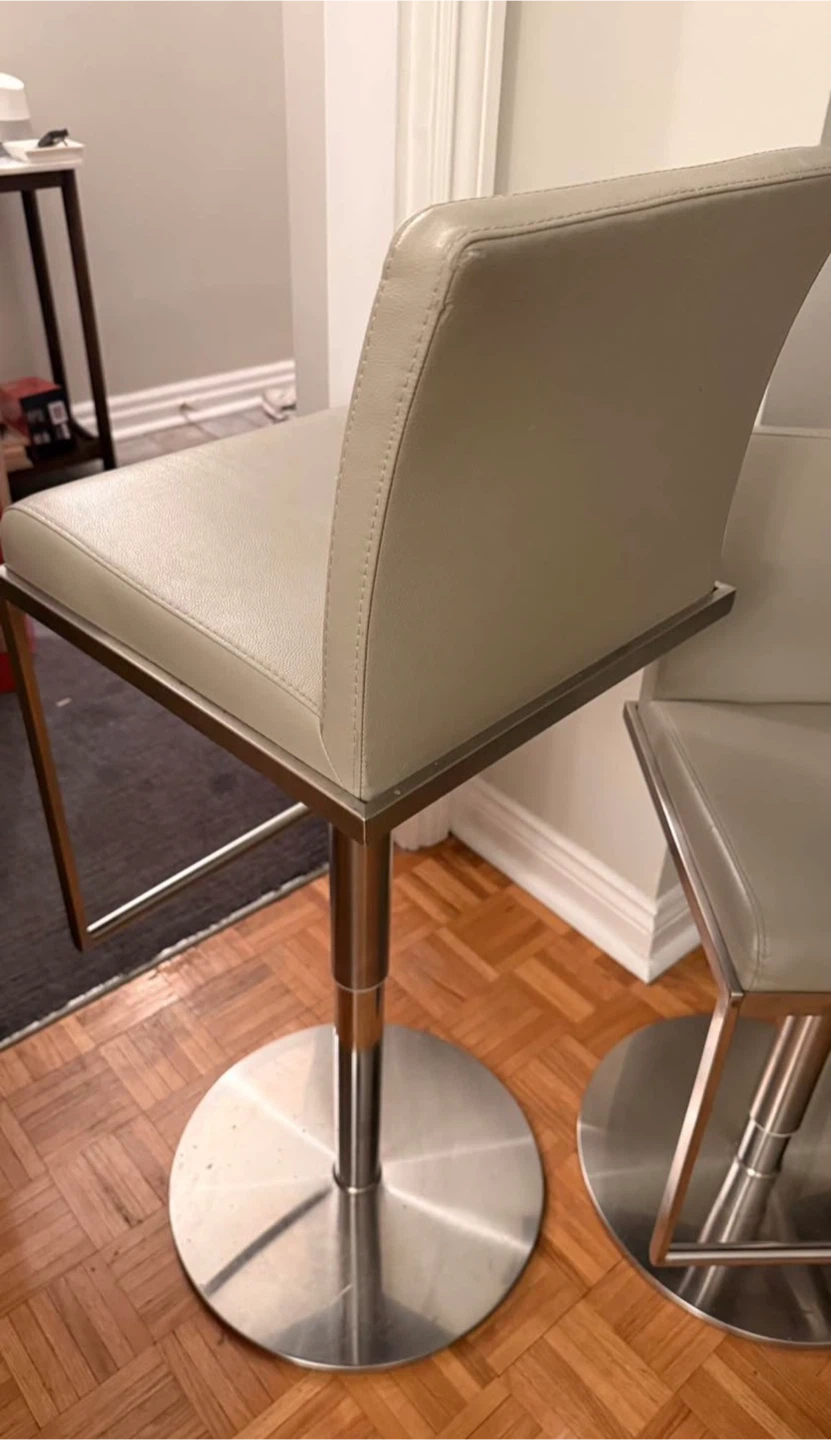 Set of 4 adjustable stools - Light Grey - photo 2