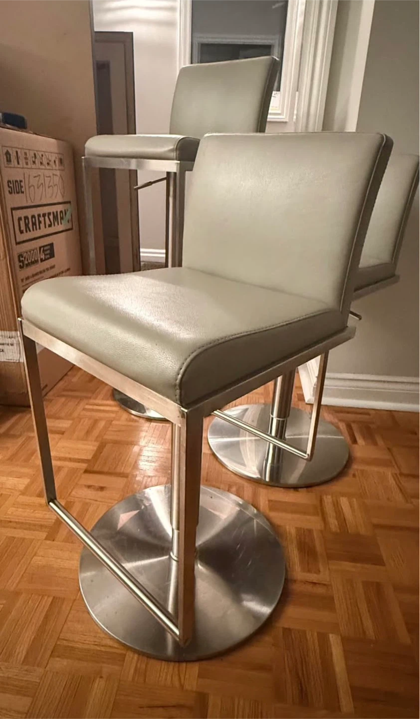 Set of 4 adjustable stools - Light Grey
