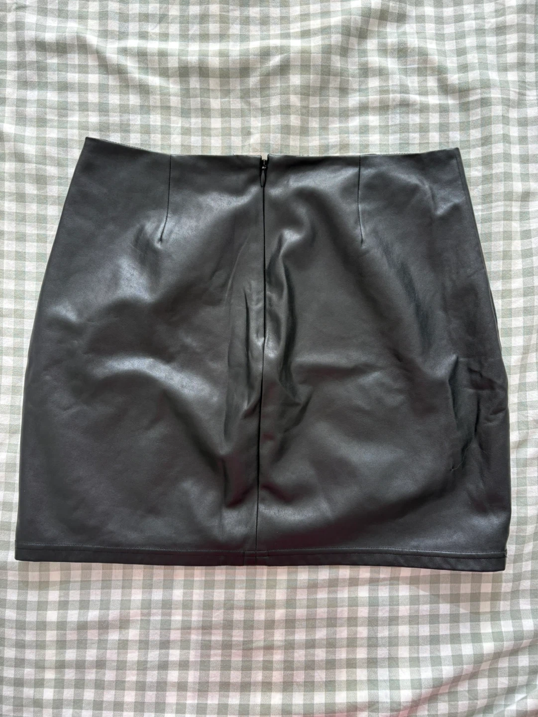 Black Faux Leather Mini Skirt (Size 8) - photo 2