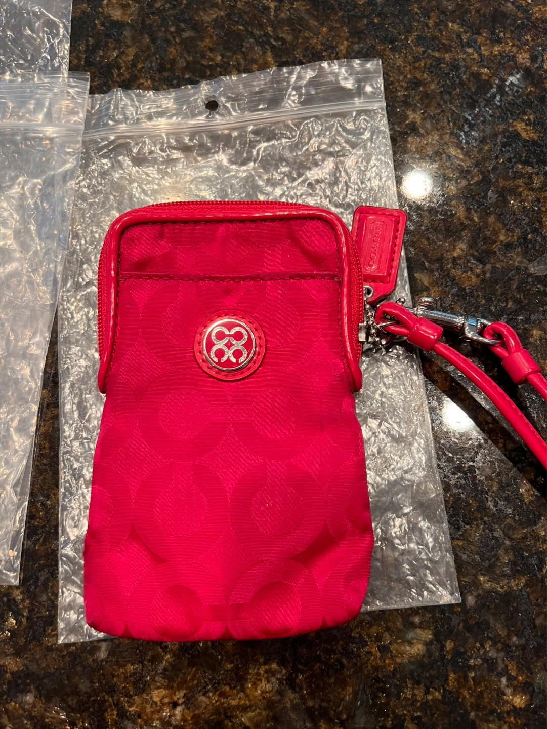 Coach Red Wristlet Clutch