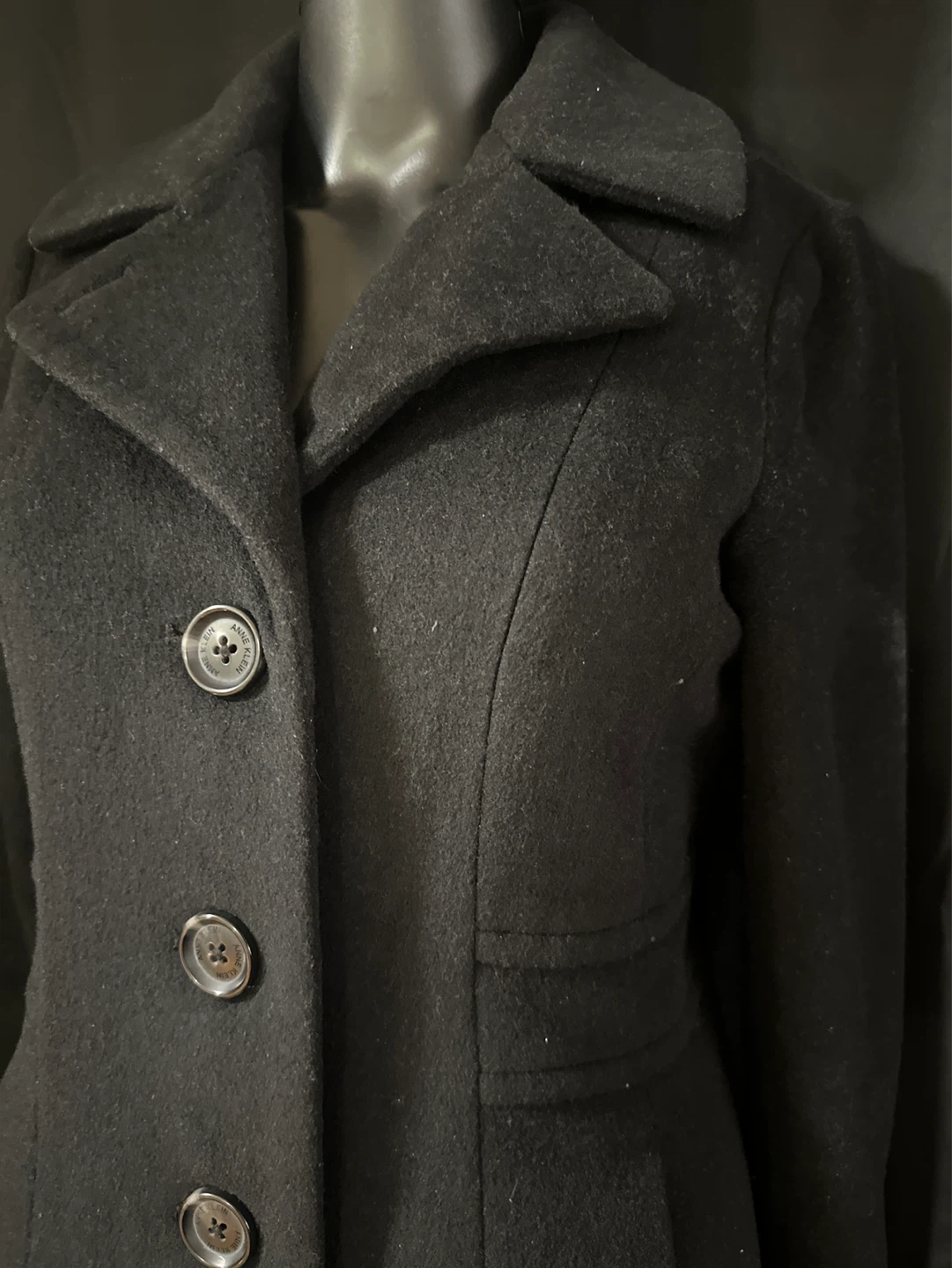Black Wool Blend Coat - photo 2