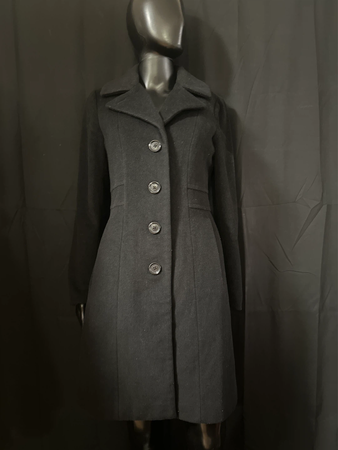 Black Wool Blend Coat