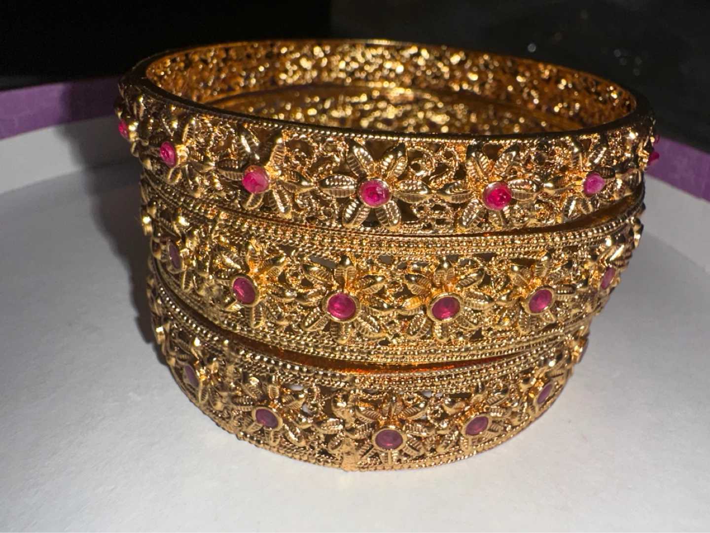 Gold Plated Indian Bangles (set of 6) - photo 2