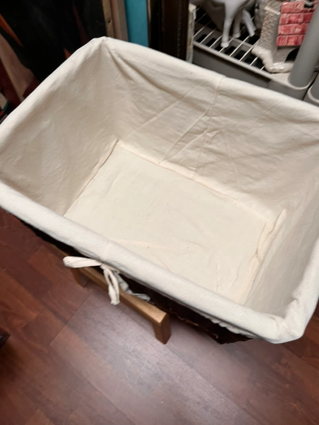 Wicker Storage Basket with Linen Liner - photo 2