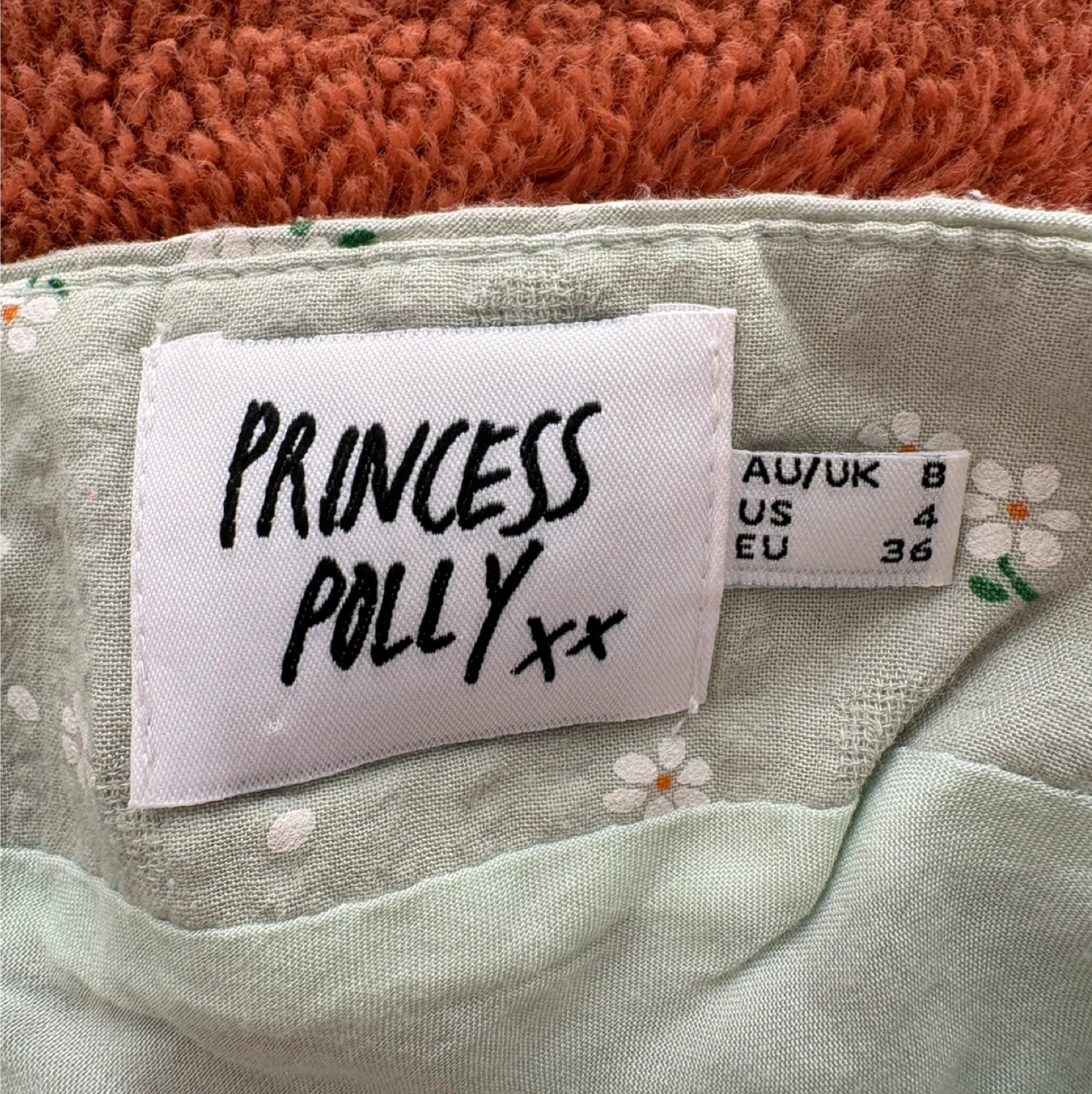 Light Green Floral Mini Skirt (Size 4) - photo 2