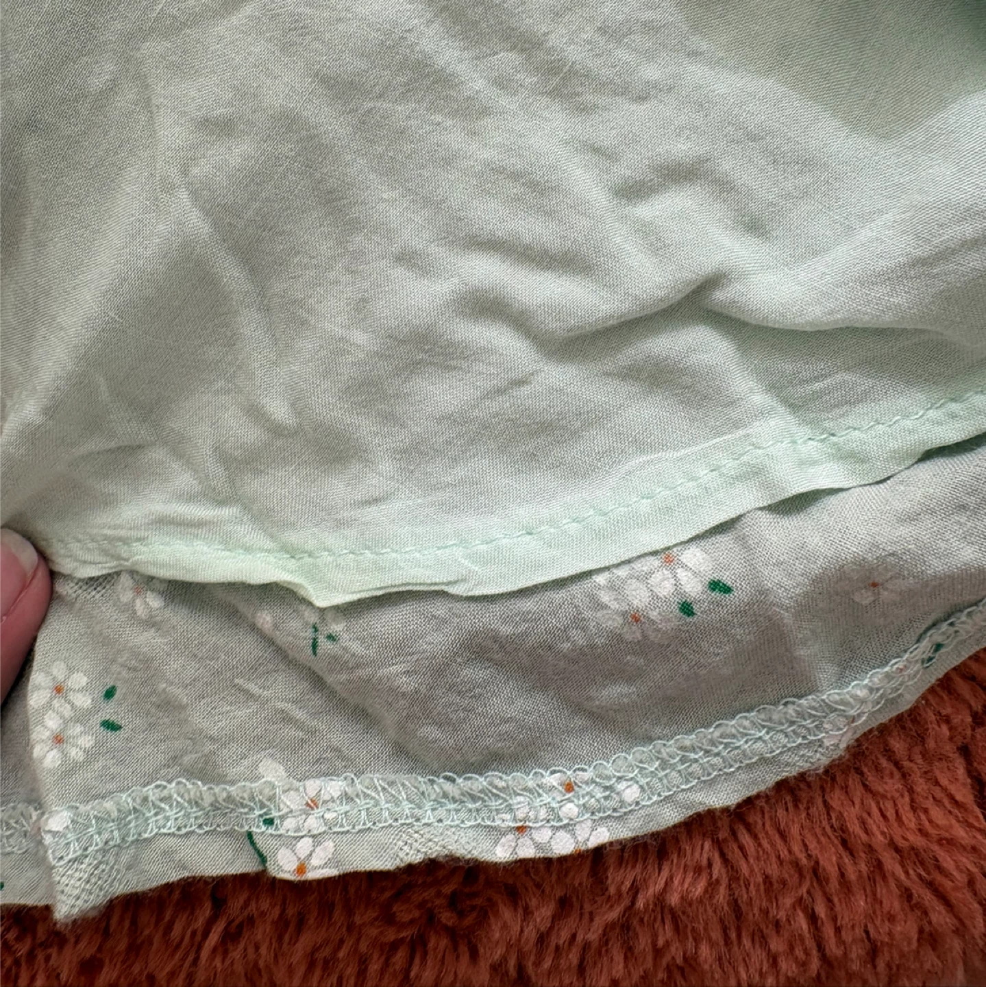 Light Green Floral Mini Skirt (Size 4) - photo 4