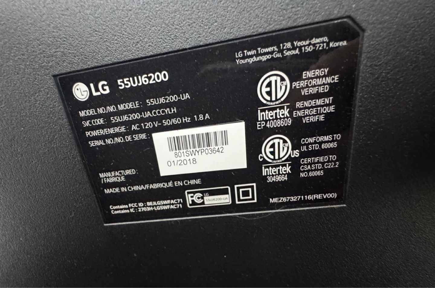 LG 55UJ6200 55" 4K UHD Smart TV - photo 2