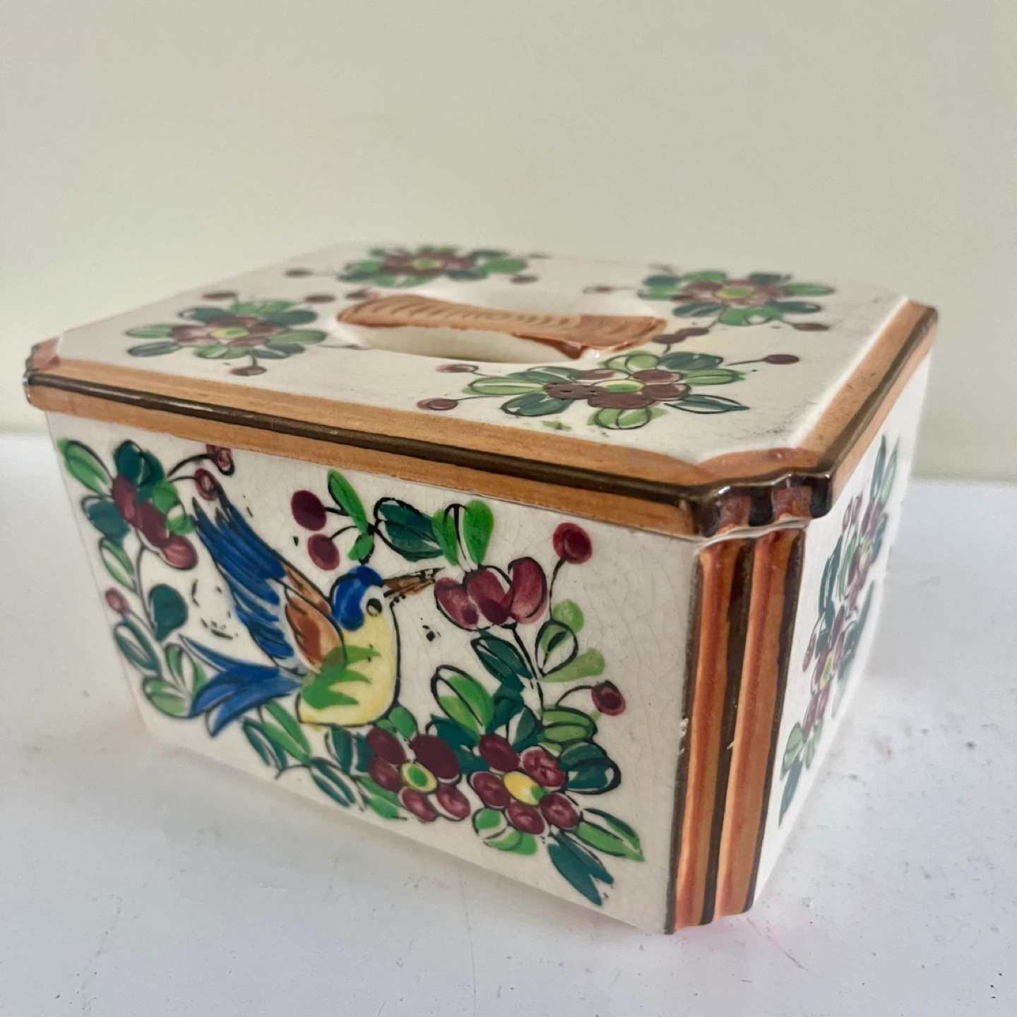 Made in Japan Hand Painted Ceramic Trinket Box