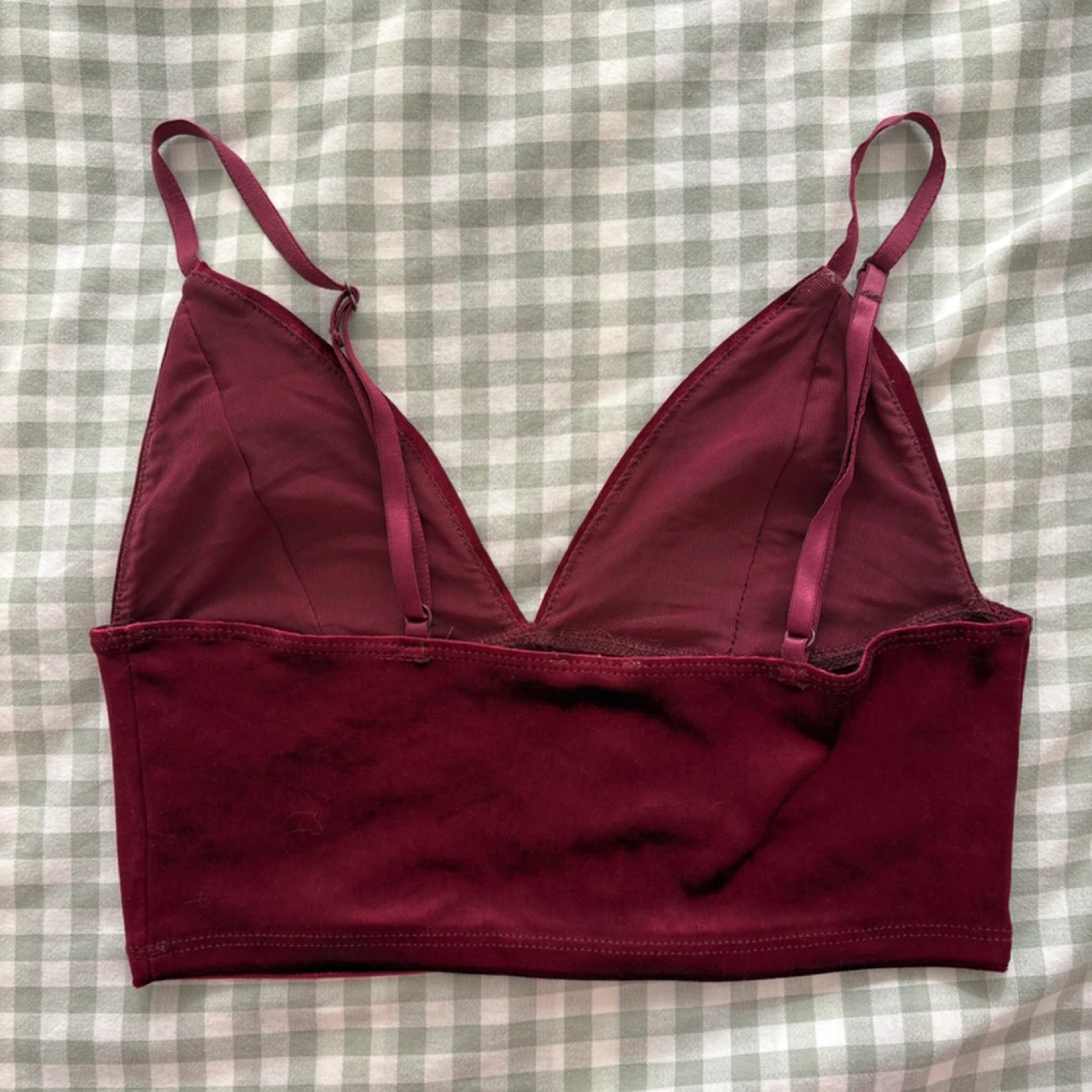 Burgundy Velvet Crop Top (Size S) - photo 2