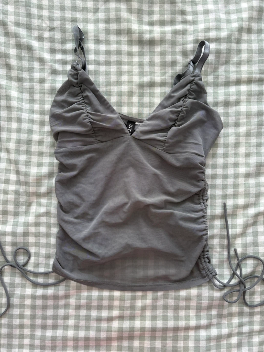 Grey Mesh Camisole Top (Size S)
