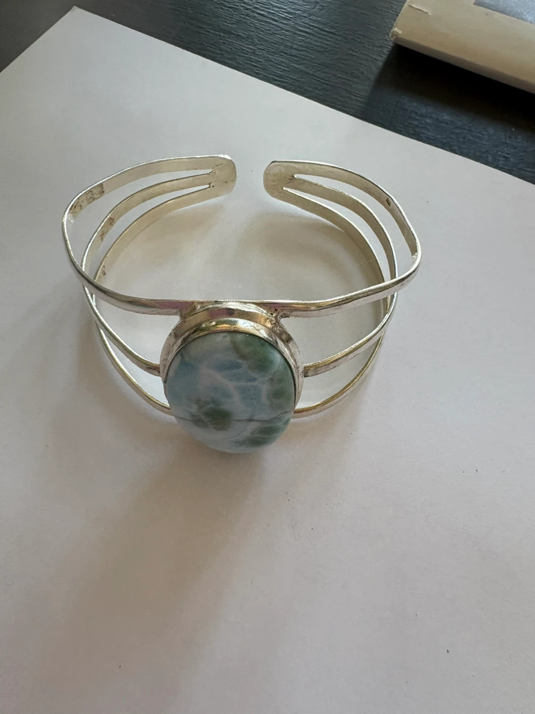 Sterling Silver Larimar Cuff Bracelet