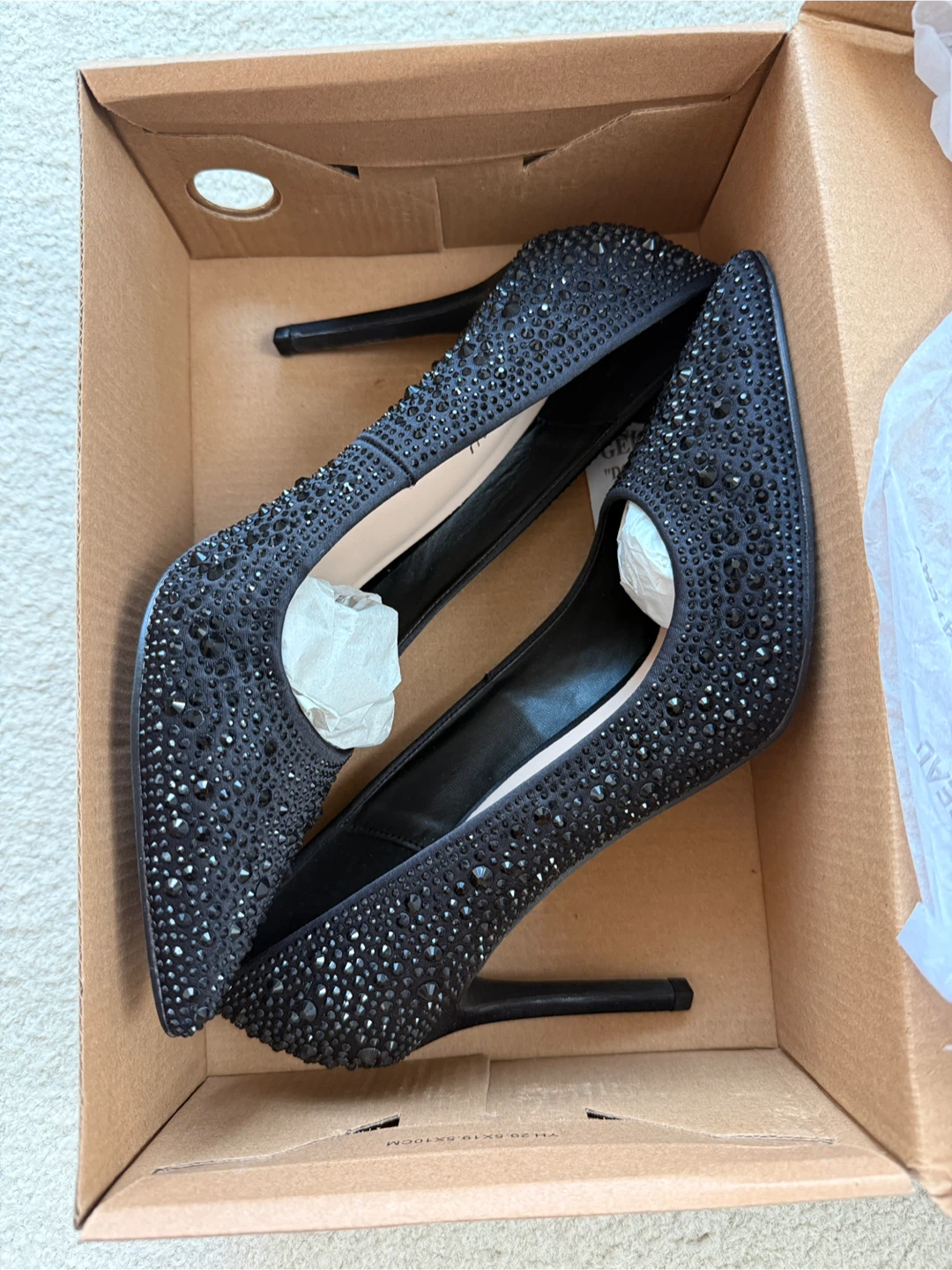 Le Chateau Black Embellished Heels Size 8 1/2