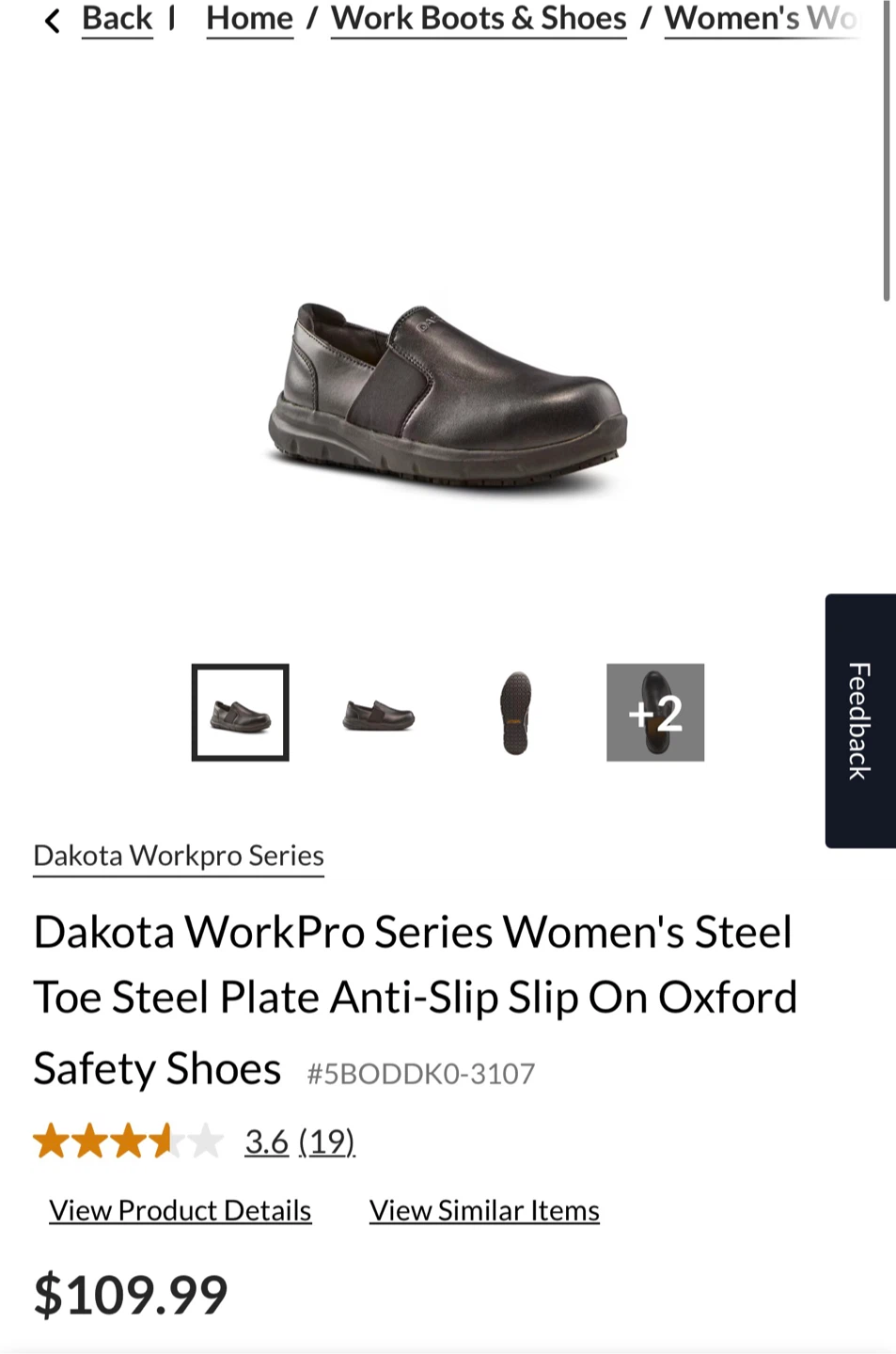 Dakota Workpro Series Women's Slip On Safety Shoes