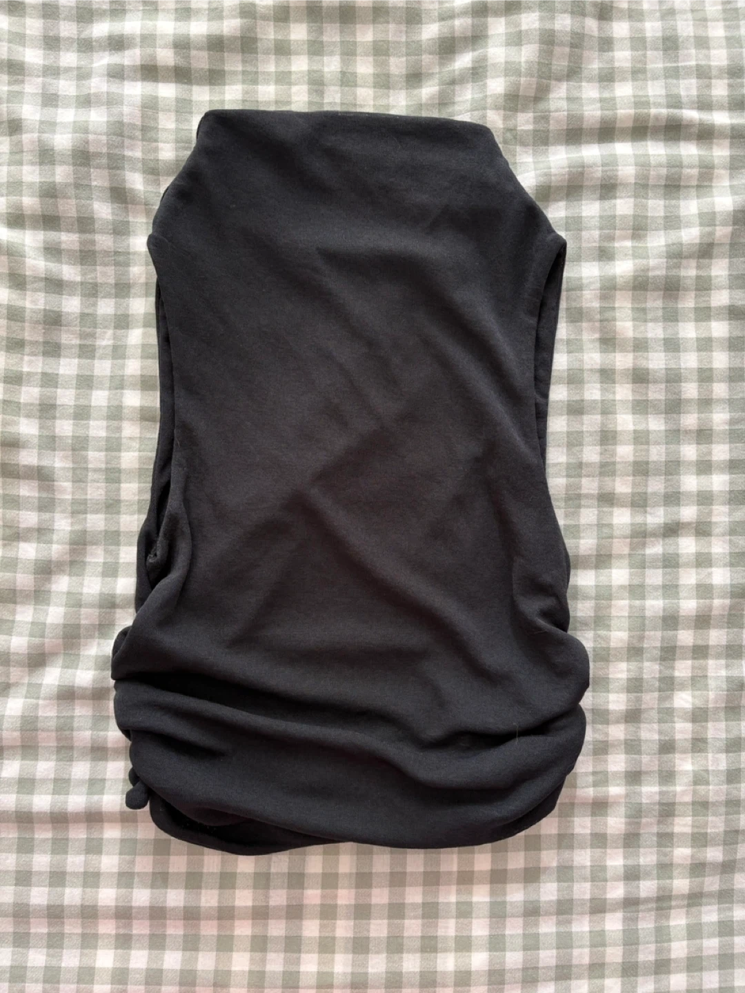 Black High-Neck Crop Top (Size S)