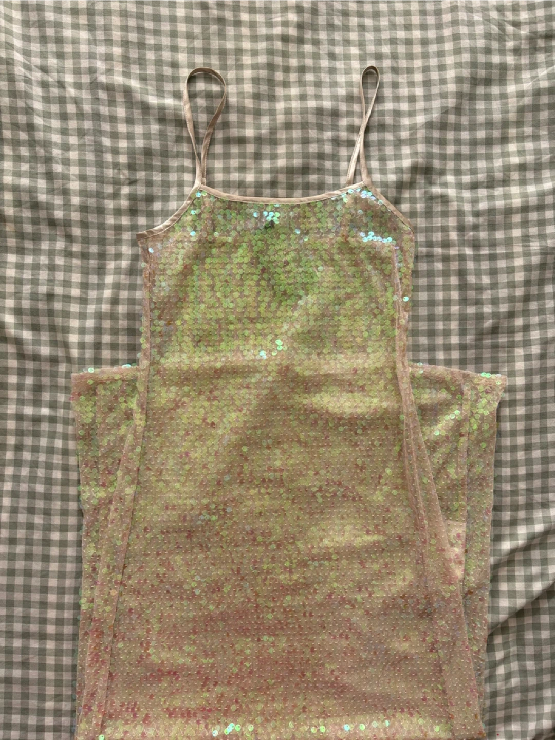 Sequin Sheer Maxi Dress (Size XS)
