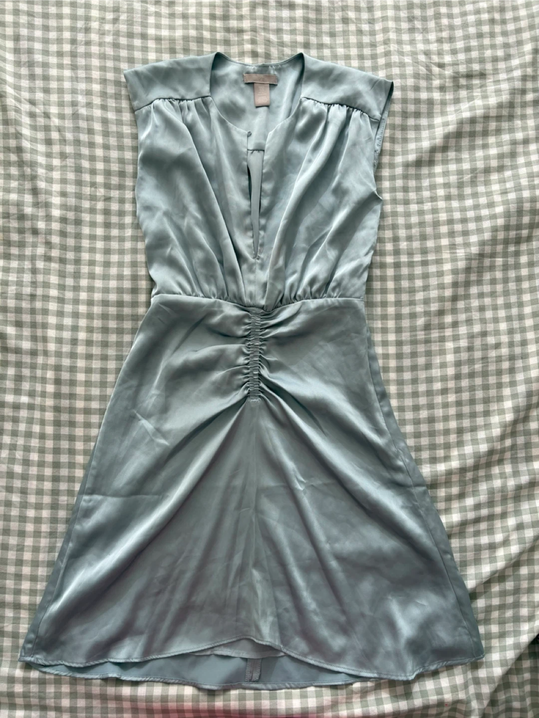 Light Blue Ruched Dress (Size XS)