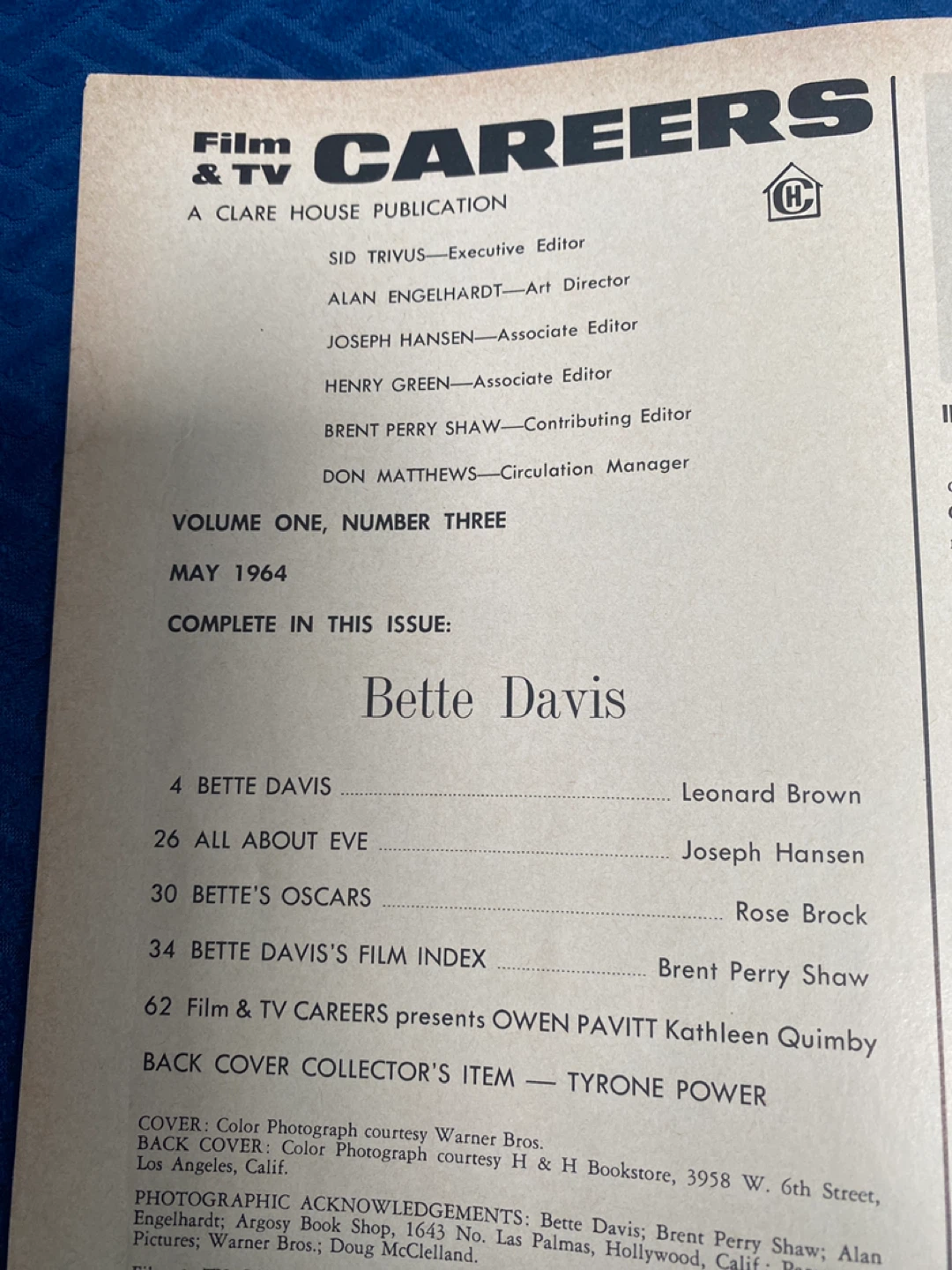 Film & TV Careers Magazine May 1964 Bette Davis - photo 2
