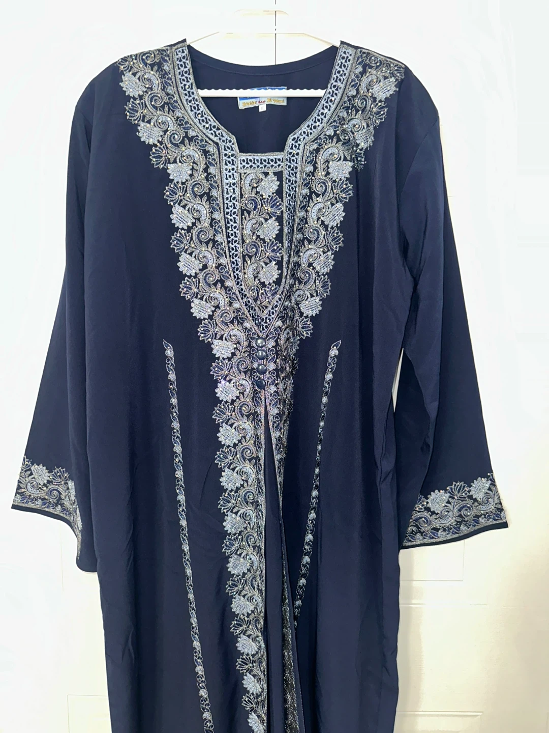 Navy Blue Embroidered & Embellished Women’s Abaya and Hijab set