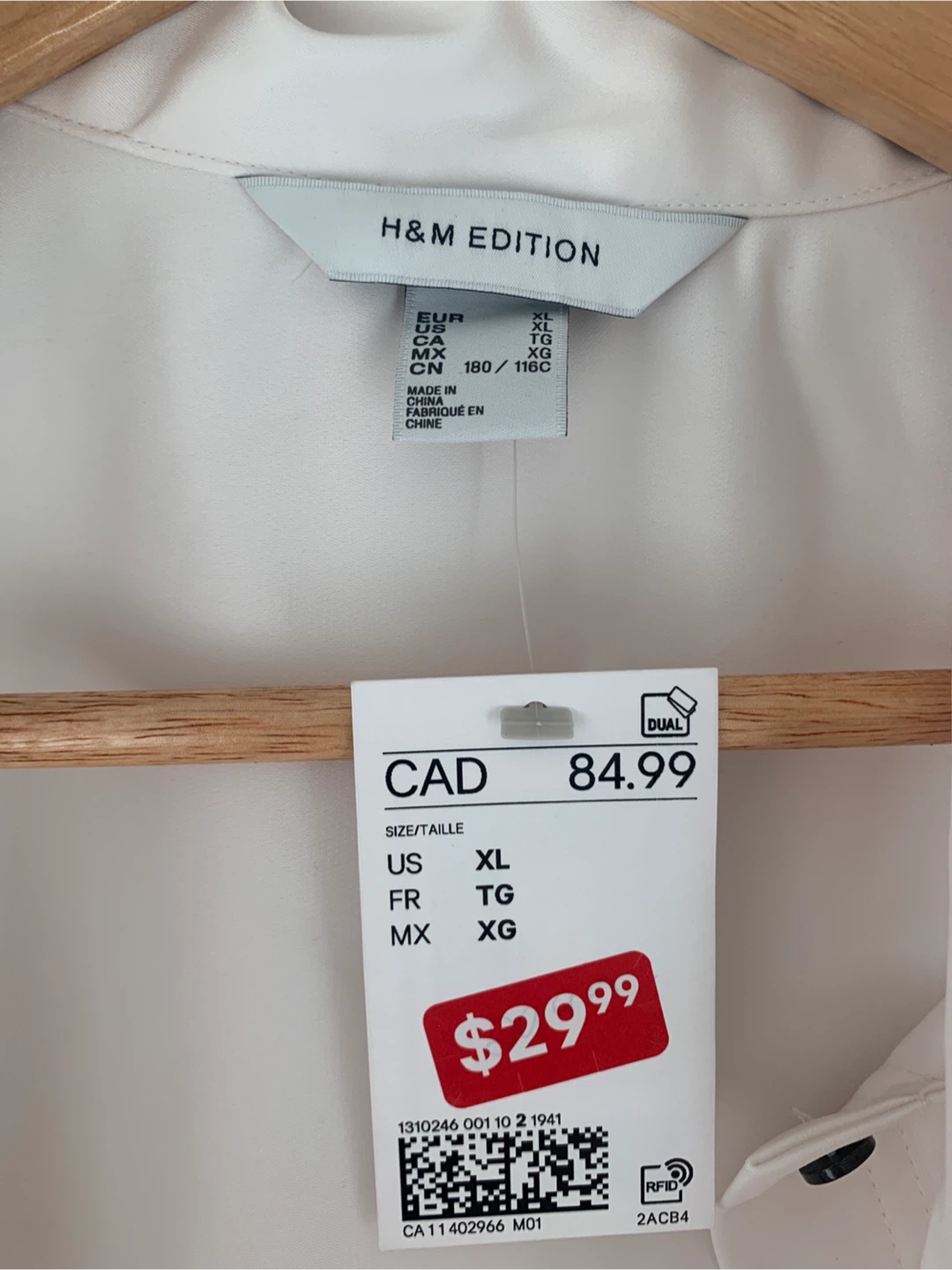 NEW H&M Dress Shirt XL