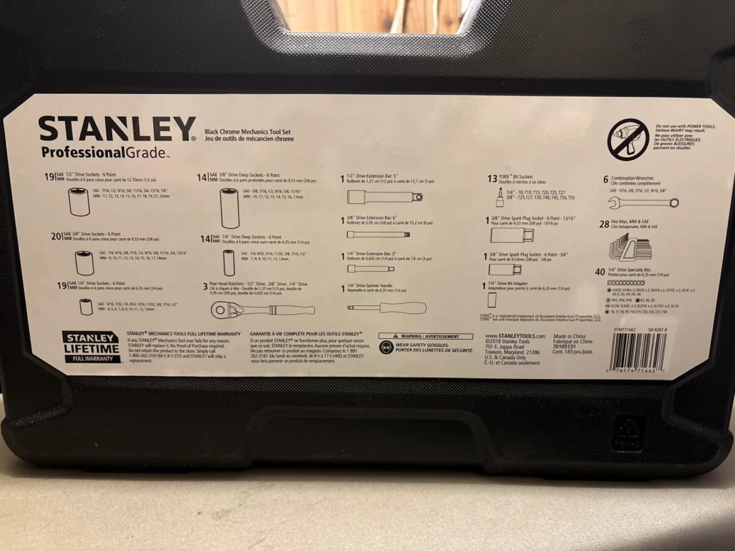 Stanley 183-Piece Black Chrome Mechanics Tool Set - photo 4