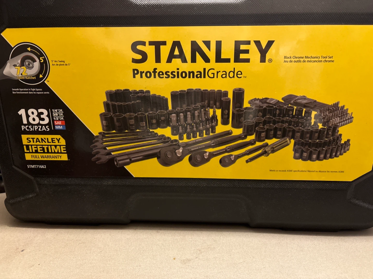 Stanley 183-Piece Black Chrome Mechanics Tool Set
