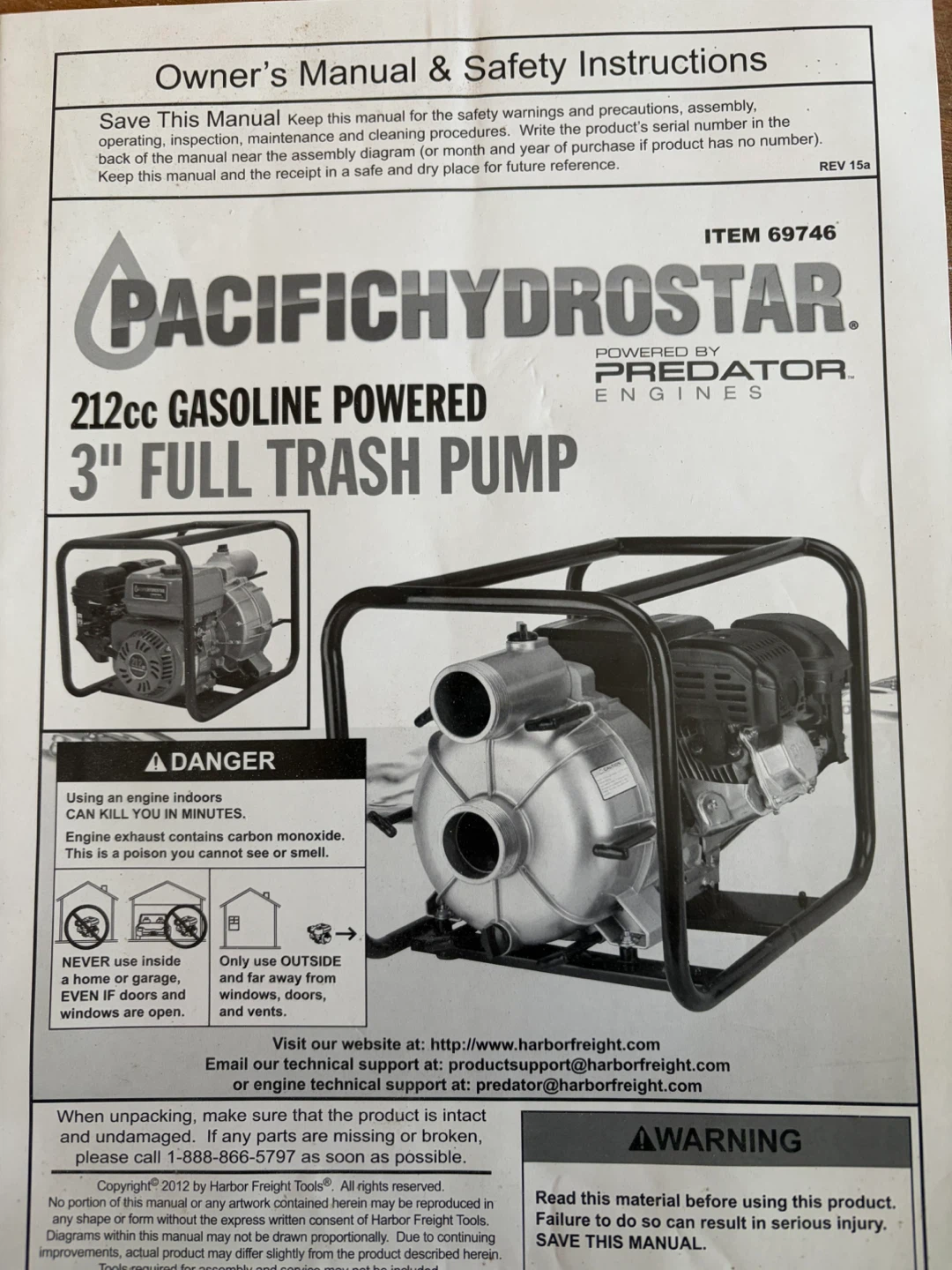 Pacific Hydrostar 3" Full Trash Pump