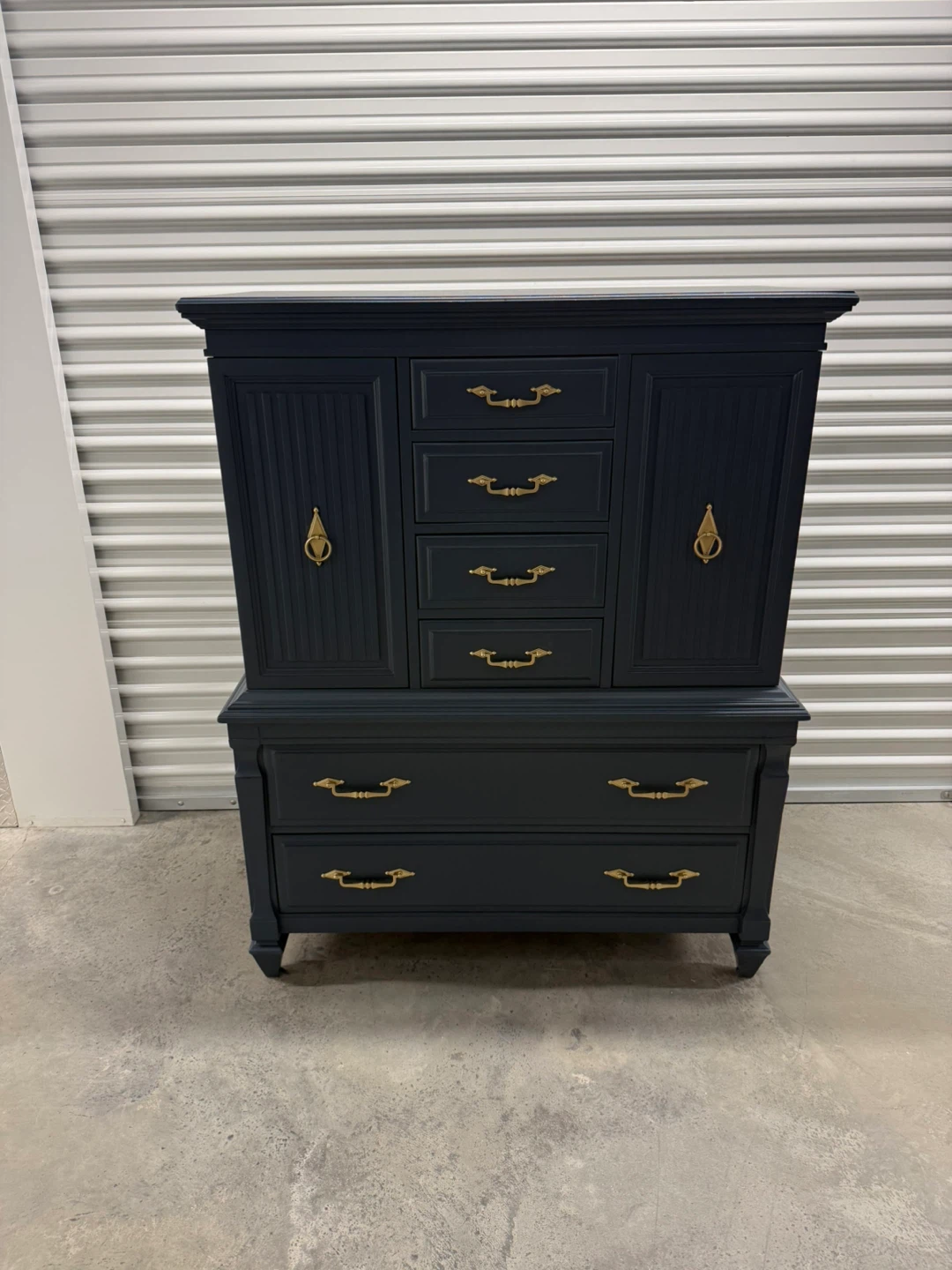 🚨Free Delivery NJ/NY Navy Blue Solid Wood Dresser - 6 Drawers