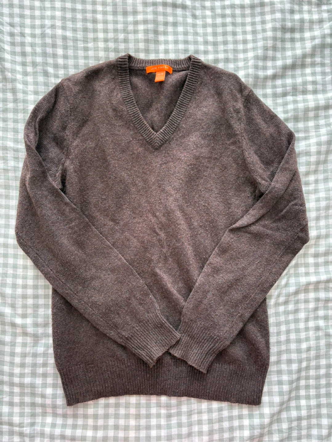 Brown V-Neck Sweater (Size XS)