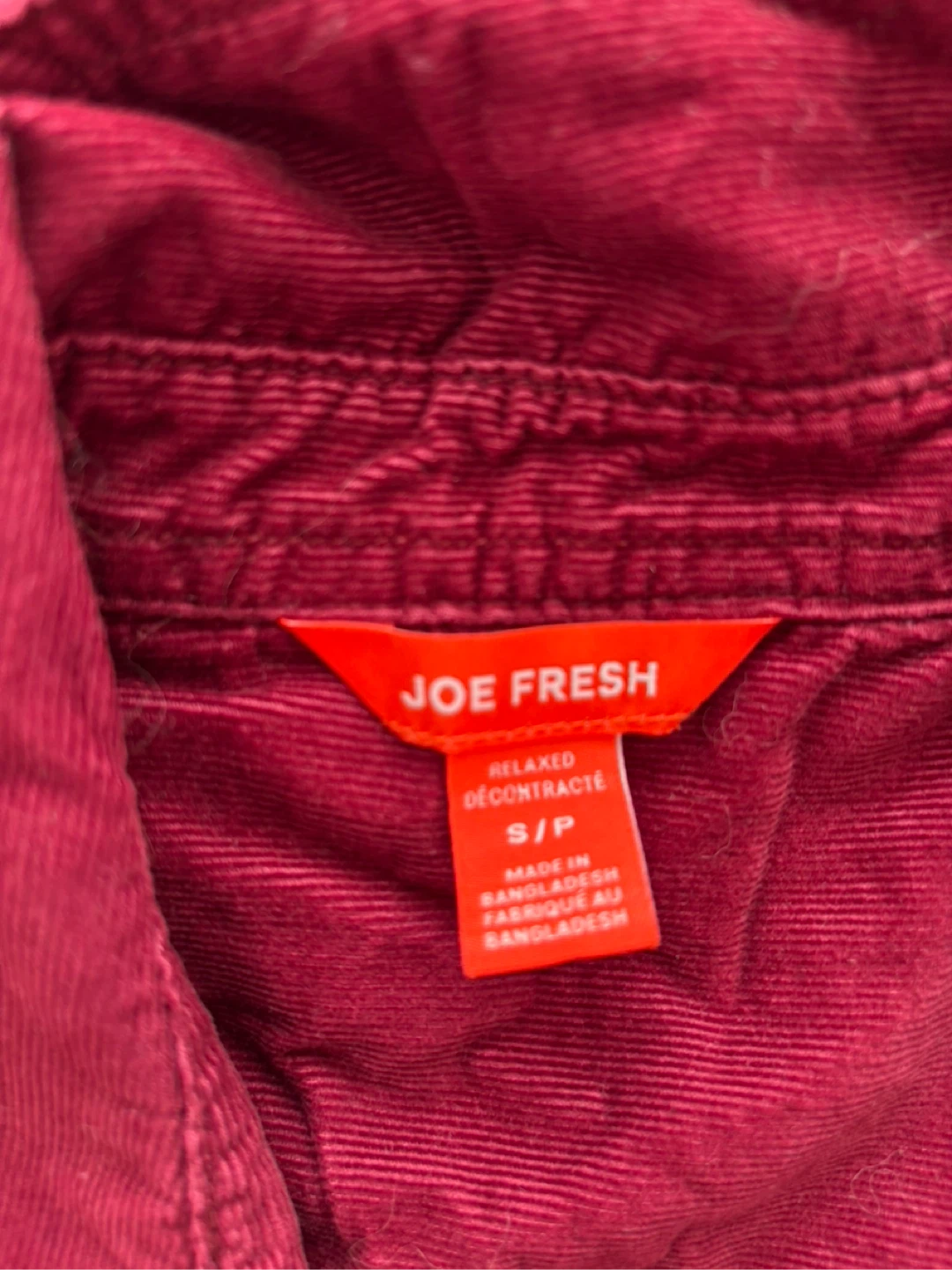 Red Corduroy Button-Up Shirt (Size S) - photo 2