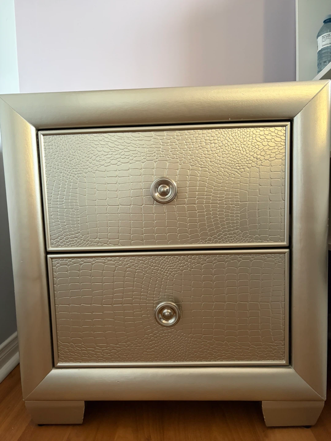 Set of 2 Gold Two-Drawer Nightstands